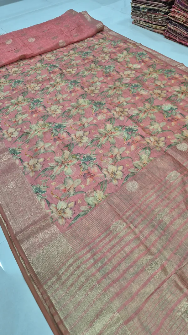 Rose_Pink_Cotton_Weave_Saree_For_Women