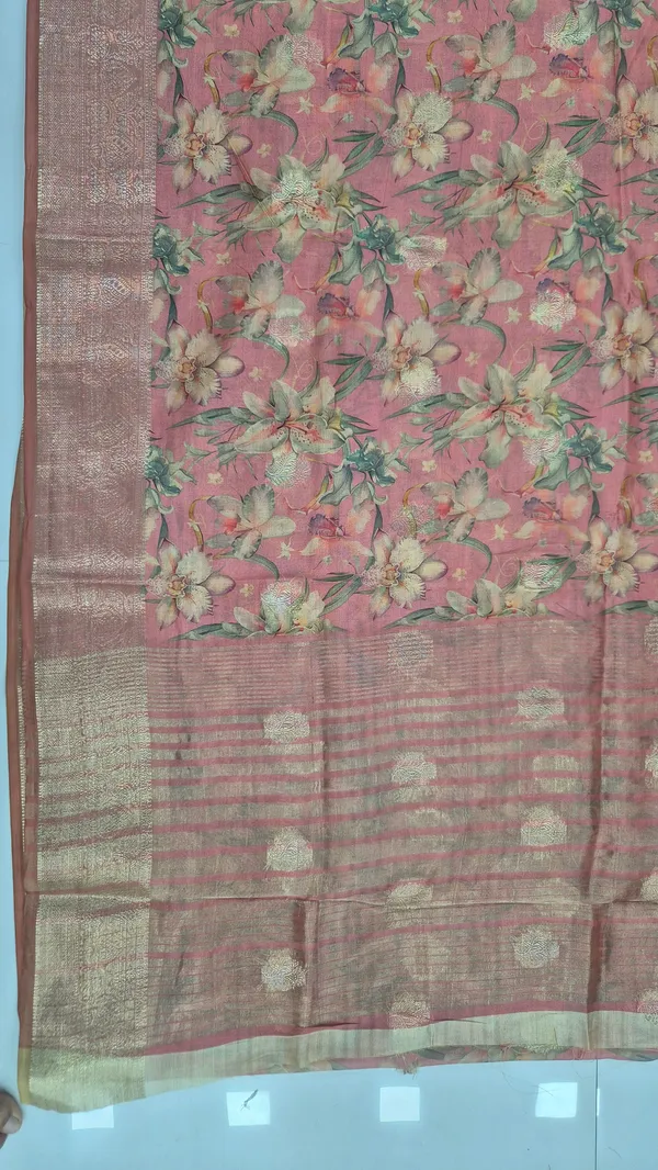 Rose_Pink_Cotton_Weave_Saree_For_Women