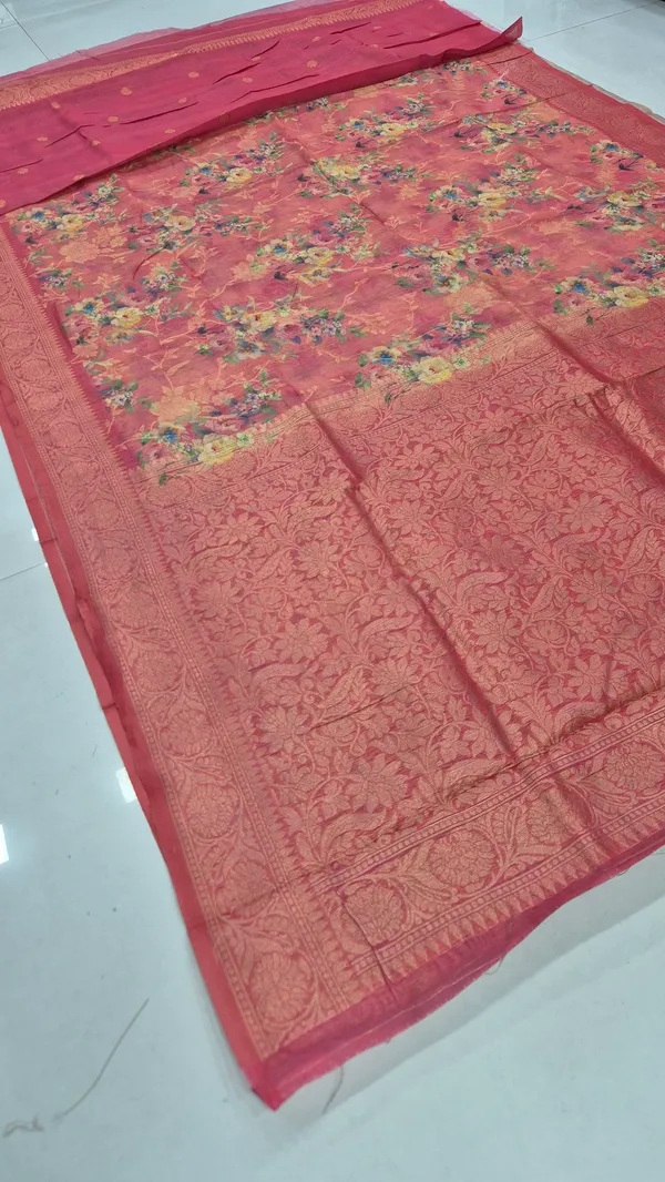 Rose_Pink_Cotton_Weave_Saree_For_Women