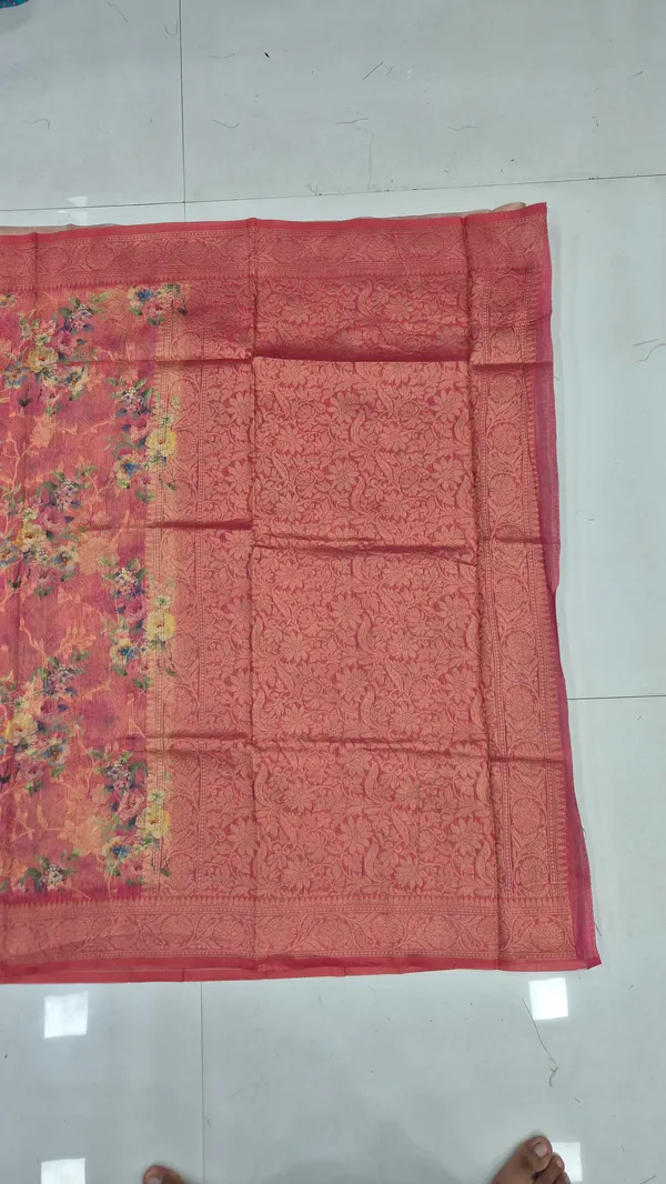 Rose_Pink_Cotton_Weave_Saree_For_Women