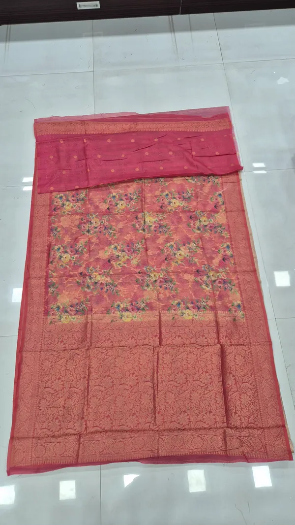 Rose_Pink_Cotton_Weave_Saree_For_Women