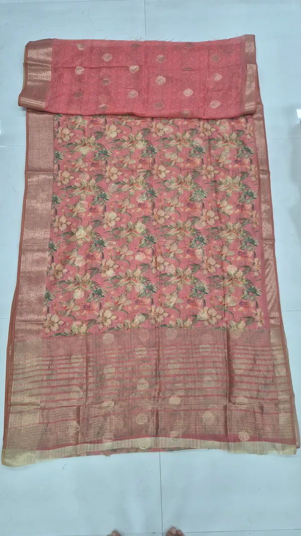Rose_Pink_Cotton_Weave_Saree_For_Women