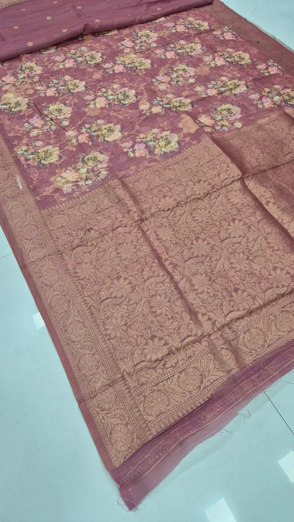 Wine_Mauve_Cotton_Weave_Saree_For_Women