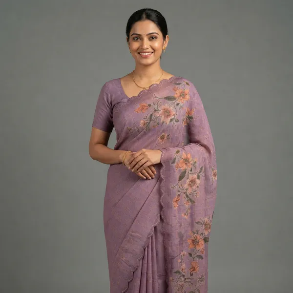 Purple_Cotton_Weave_Gold_Tube_Beads_Saree_For_Women