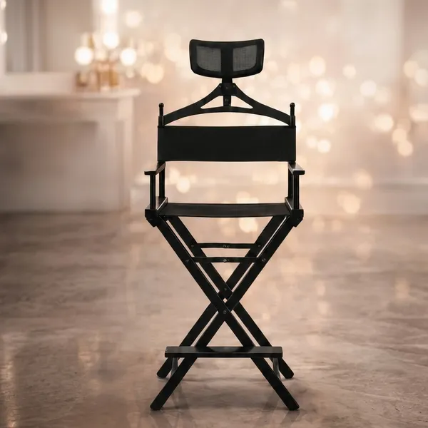 Black_Leather,_Stainless_Steel_Makeup_Chair_For_Women