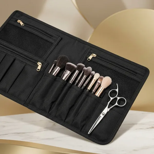 Black_Pu_Leather_Makeup_Brush_Belt_Organizer_For_Women