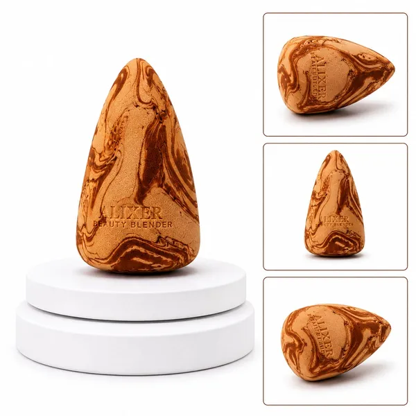 Lixer_Metallic_Tongue_Shaped_Marble_Beauty_Blender