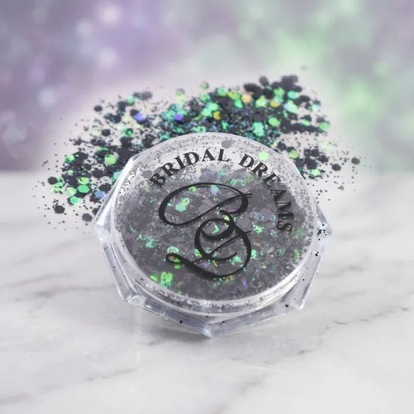 Black_&_Green_Synthetic_Glitter_Mix_For_Women