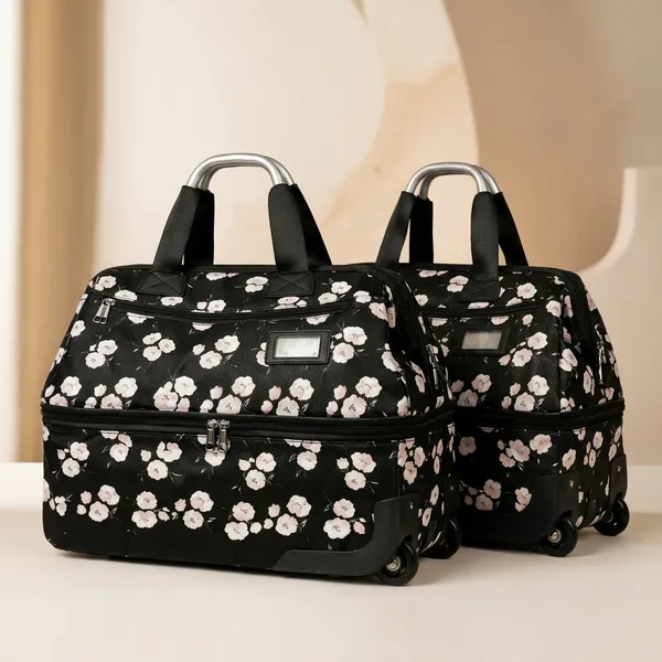Black_&_Blue_Pu_Leather_Travel_Duffle_Bag_For_Women_(Pack_Of_2_)