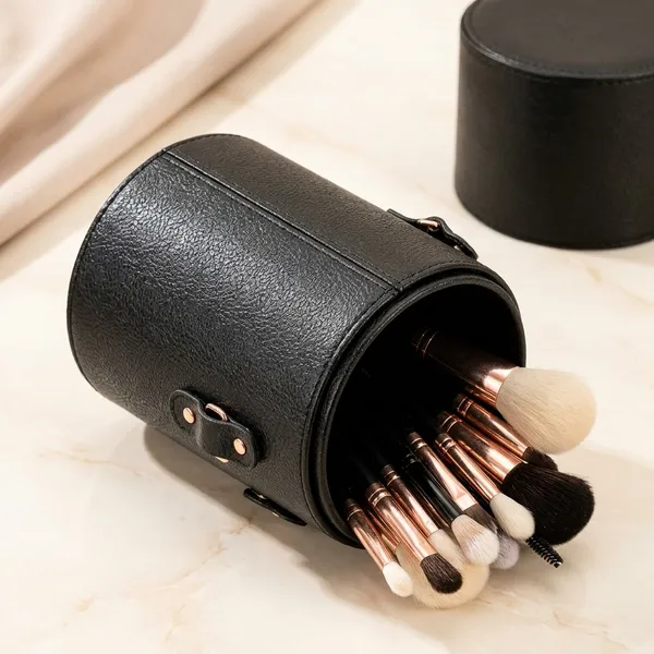 Black_Pu_Leather_Makeup_Brush_Holder_Set_For_Women