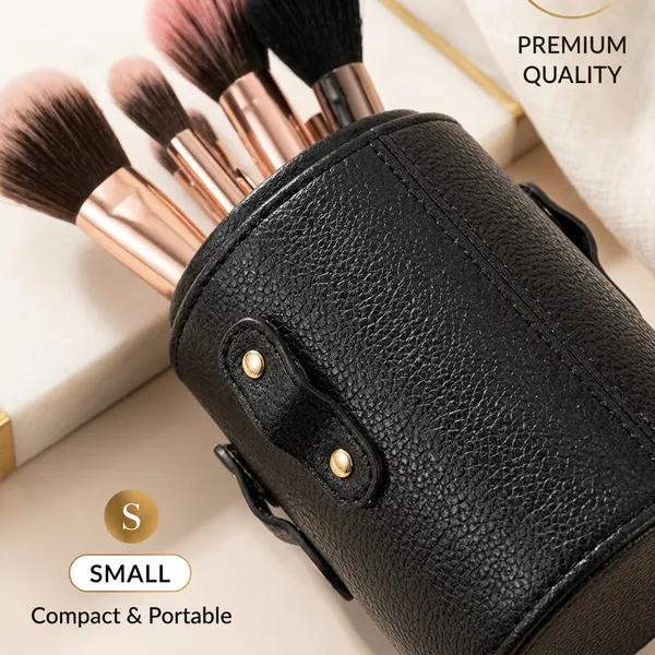 Black_Leather_Makeup_Brush_Holder_Set_For_Women