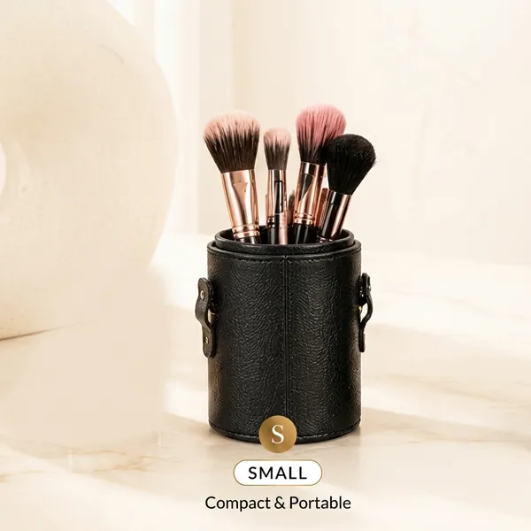 Black_Leather_Makeup_Brush_Holder_Set_For_Women
