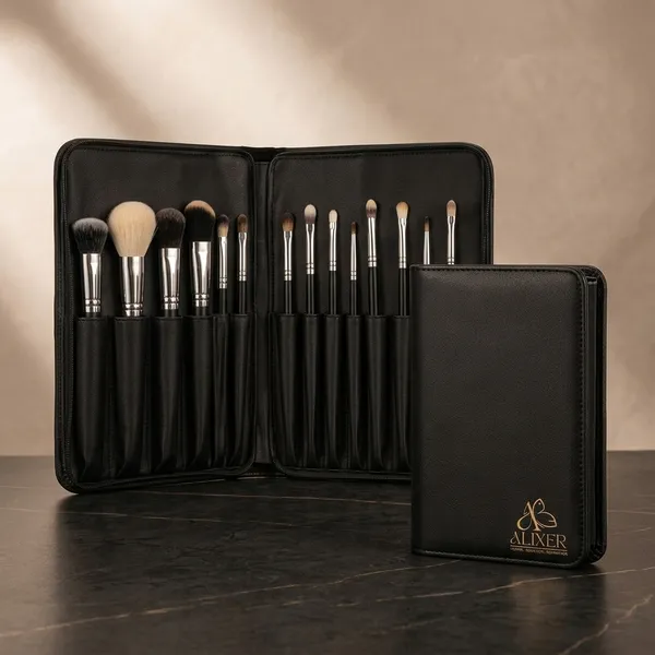 Black_Faux_Leather_Makeup_Brush_Book_Organizer_For_Women