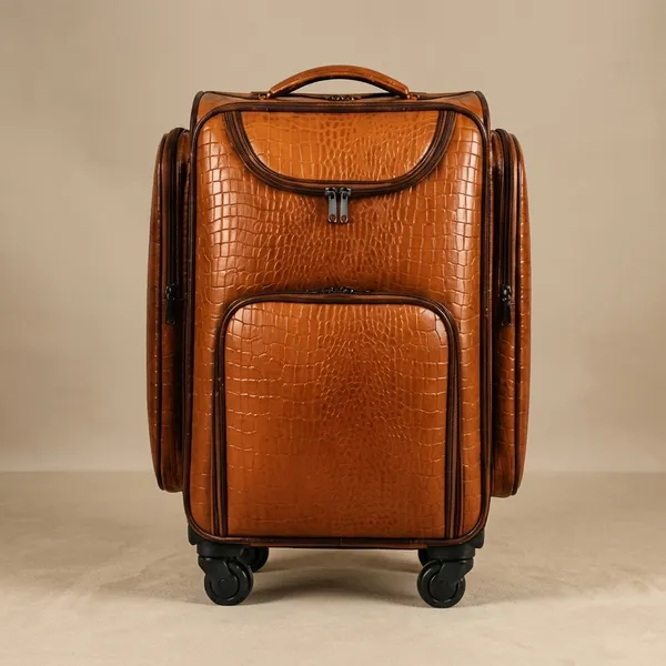 Orange_Pu_Leather_Trolley_Bag_For_Women
