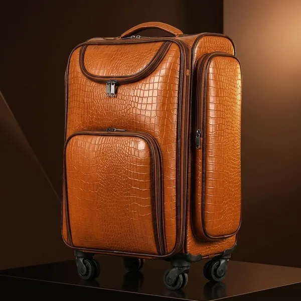 Orange_Pu_Leather_Trolley_Bag_For_Women