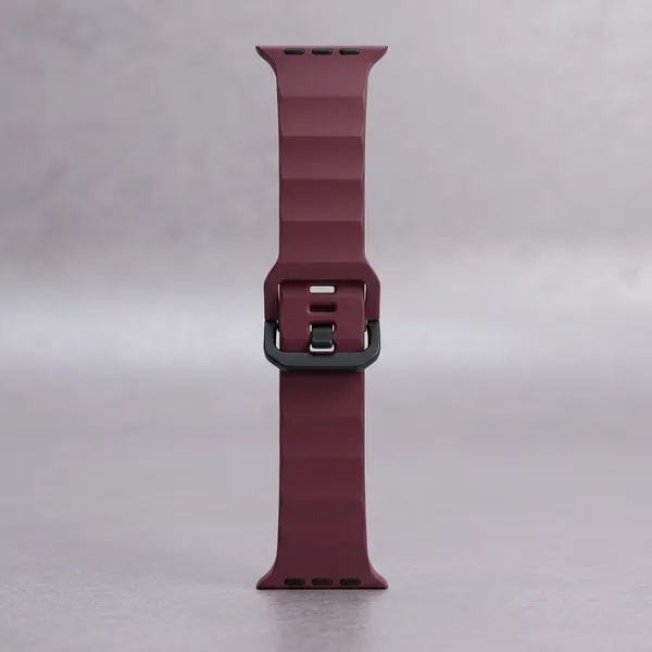 Wine_Silicone_Wave_Sport_Smartwatch_Band
