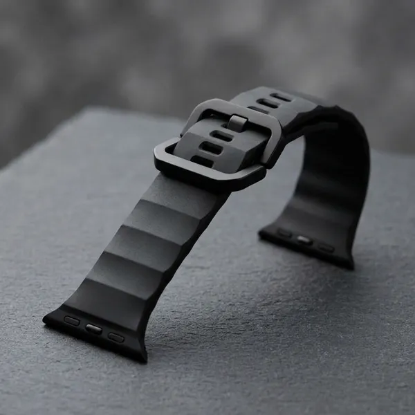 Black_Silicone_Wave_Sport_Smartwatch_Band