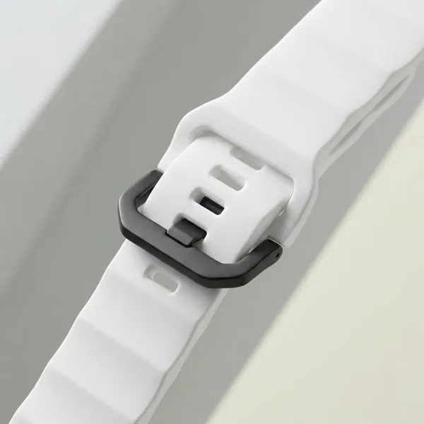 White_Silicone_Wave_Sport_Smartwatch_Band