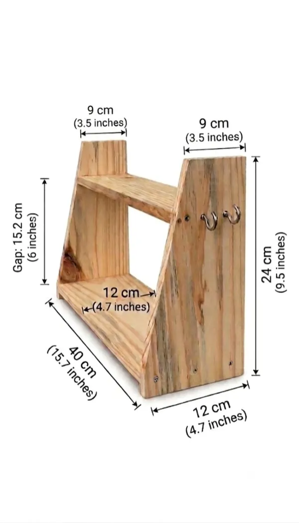 2-Tier_Wooden_Kitchen_Countertop_Rack/Organizer_|_Wooden_Spice_Rack_Holder_&_Pantry_Jar_Storage_with_Side_Hooks