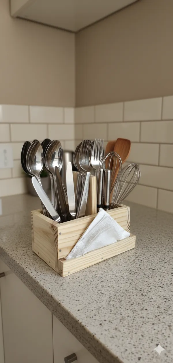 Pine_Wood_Minimalist_Two_Compartment_Cutlery_Napkin_Holder