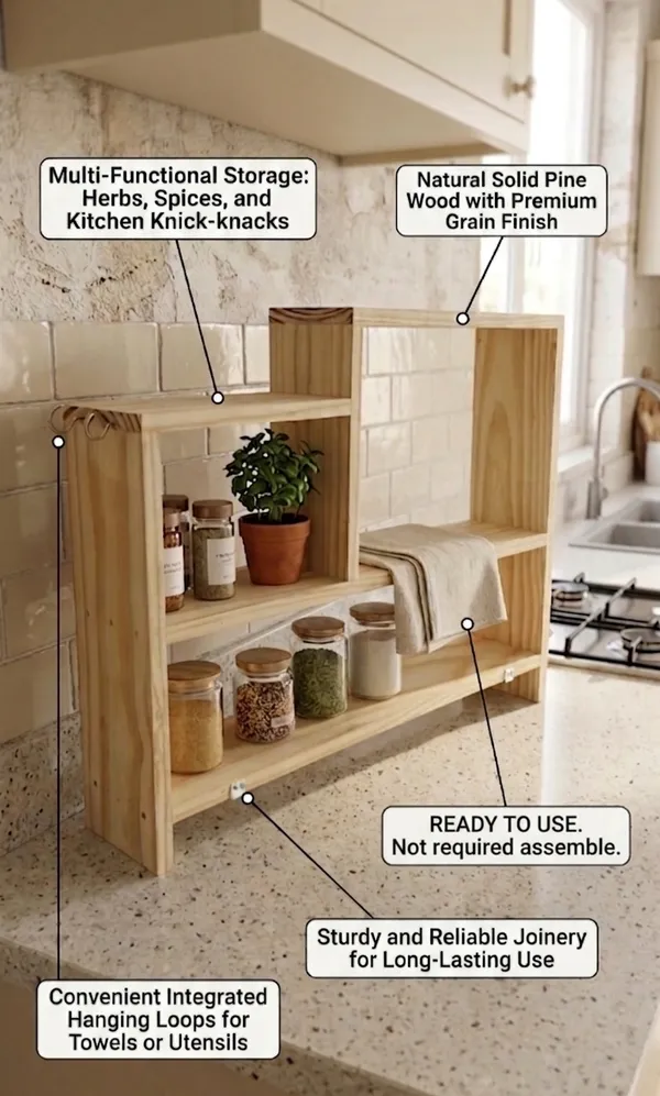 Pine_Wood_Rustic_Multi_Compartment_Kitchen_Counter_Organizer