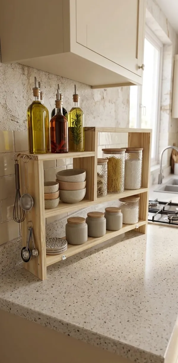 Pine_Wood_Rustic_Multi_Compartment_Kitchen_Counter_Organizer