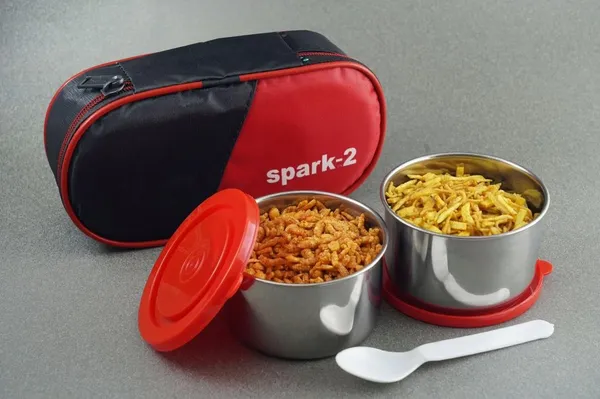 Red_Stainless_Steel_Airtight_Leak-Proof_Lunch_Box_2_Containers_300Ml
