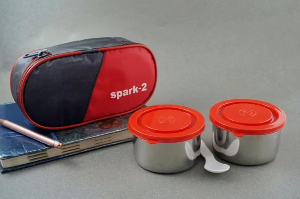 Red_Stainless_Steel_Airtight_Leak-Proof_Lunch_Box_2_Containers_300Ml