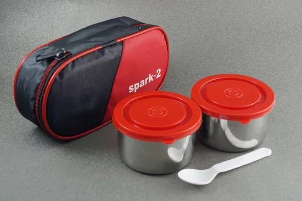 Red_Stainless_Steel_Airtight_Leak-Proof_Lunch_Box_2_Containers_300Ml