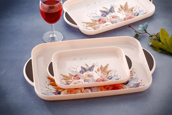 Plastic_Floral_Print_Rectangular_Serving_Tray_With_Handle_Set_Of_3