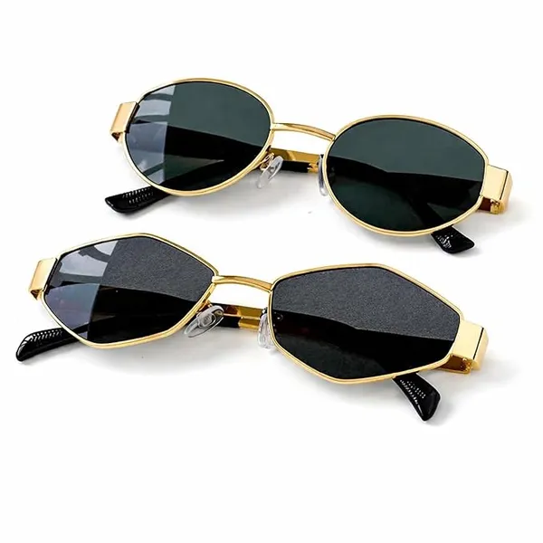 Fashionable_Retro_Oval_And_Hexagonal_Sunglasses_For_Men_And_Women_Combo_Pack_Of_2