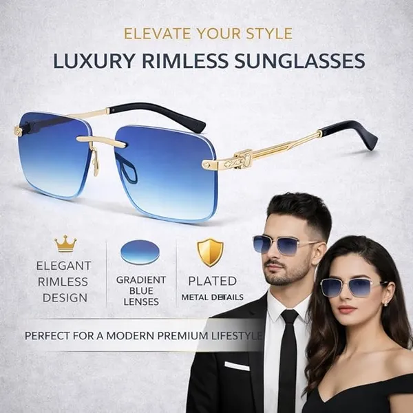 Uv_Protected_Square_Rimless_Sunglasses_For_Men_And_Women_Pack_Of_2