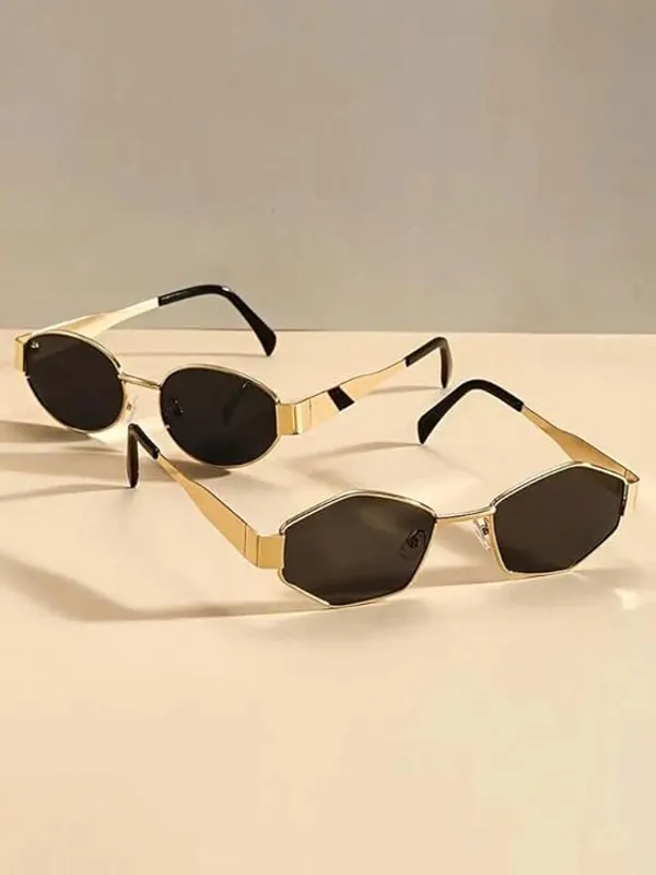 Fashionable_Retro_Oval_And_Hexagonal_Sunglasses_For_Men_And_Women_Combo_Pack_Of_2