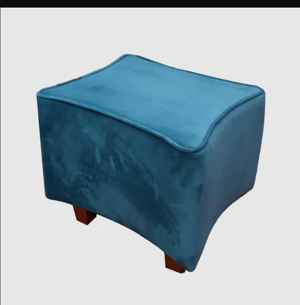 Pack_Of_2_Dark_Green_Footstool_Foot_Stool_Aqua_Blue_Upholstered_Round_Pouf_For_Home_Decor__Pack_of_2