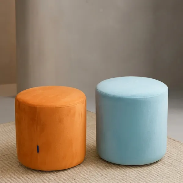Pack_Of_2_Sky_Orange_Solid_Upholstered_Round_Pouf_For_Home_Decor_Pack_of_2
