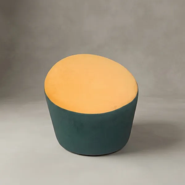 Dark_Green_Yellow_Upholstered_Egg_Pouf_For_Home_Decor