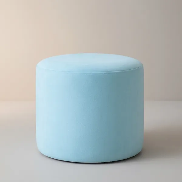 Solid_Sky_Blue_Upholstered_Round_Pouf_For_Home_Decor