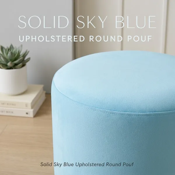 Solid_Sky_Blue_Upholstered_Round_Pouf_For_Home_Decor