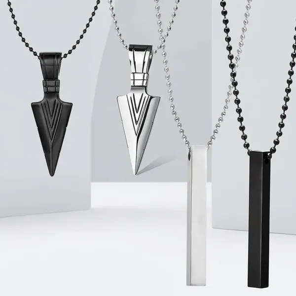 Black_And_Silver_Stainless_Steel_Necklace_Set_For_Men_And_Women_(Pack_Of_4)