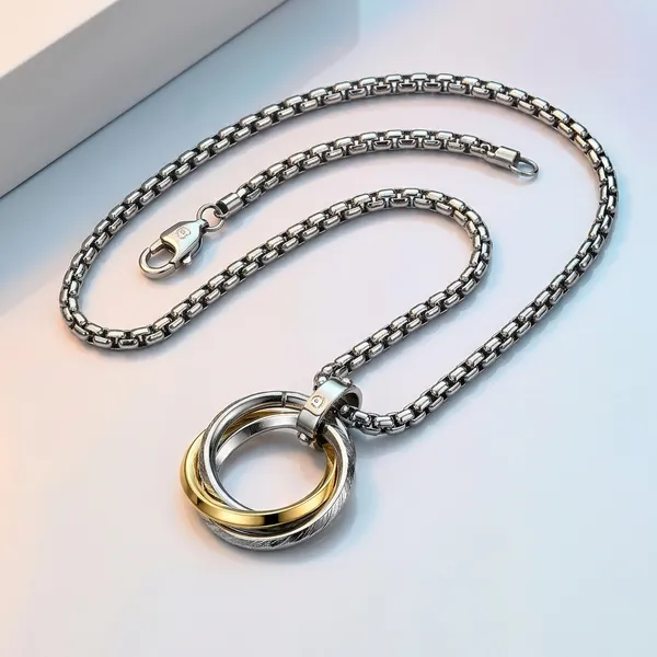 Black_And_Silver_Stainless_Steel_Necklace/Chain_For_Men