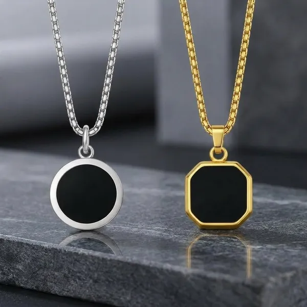 Gold_Square_Silver_Round_Stainless_Steel_Necklace_For_Men_(Pack_Of_2)
