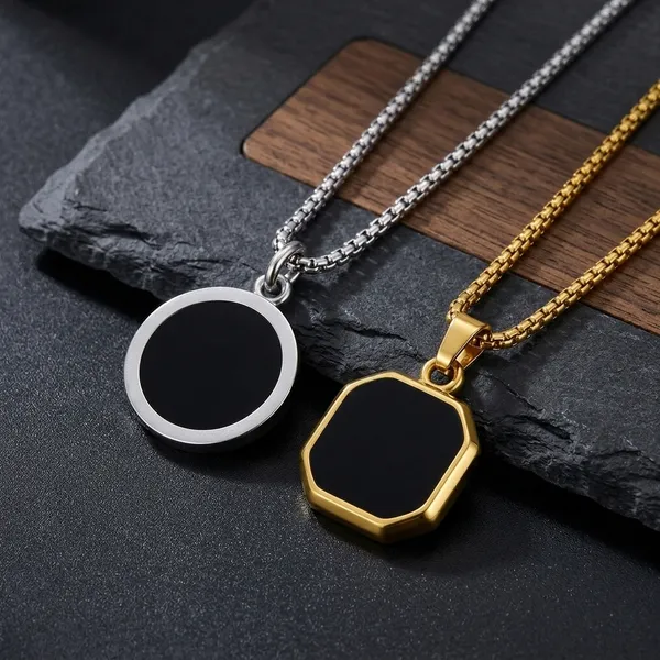 Gold_Square_Silver_Round_Stainless_Steel_Necklace_For_Men_(Pack_Of_2)