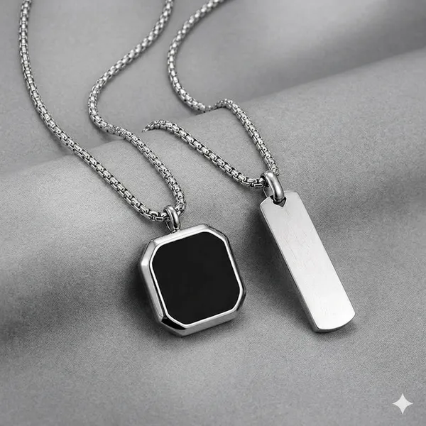 Black_Stainless_Steel_Necklace_For_Men_And_Women_(Pack_Of_2)