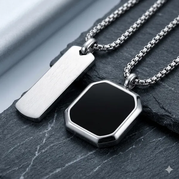 Black_Stainless_Steel_Necklace_For_Men_And_Women_(Pack_Of_2)