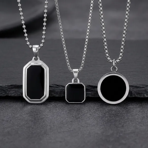 Black_Stainless_Steel_Necklace_For_Men_And_Women_(Pack_Of_3)