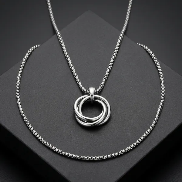 Black_Stainless_Steel_Necklace_For_Men_And_Women