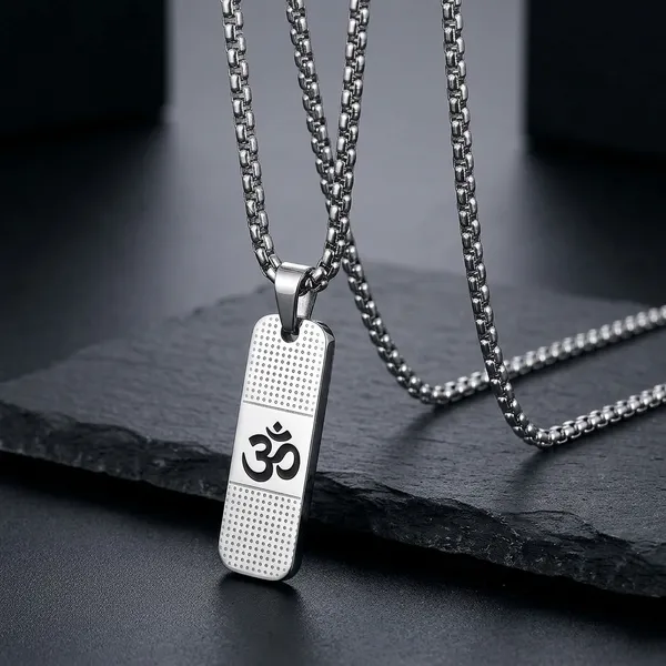 Om_Silver_Stainless_Steel_Necklace_For_Men_And_Women