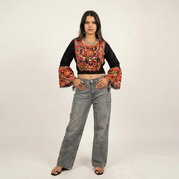 Black_Rayon_Boho_Mirror_Work_Crop_Top_For_Women