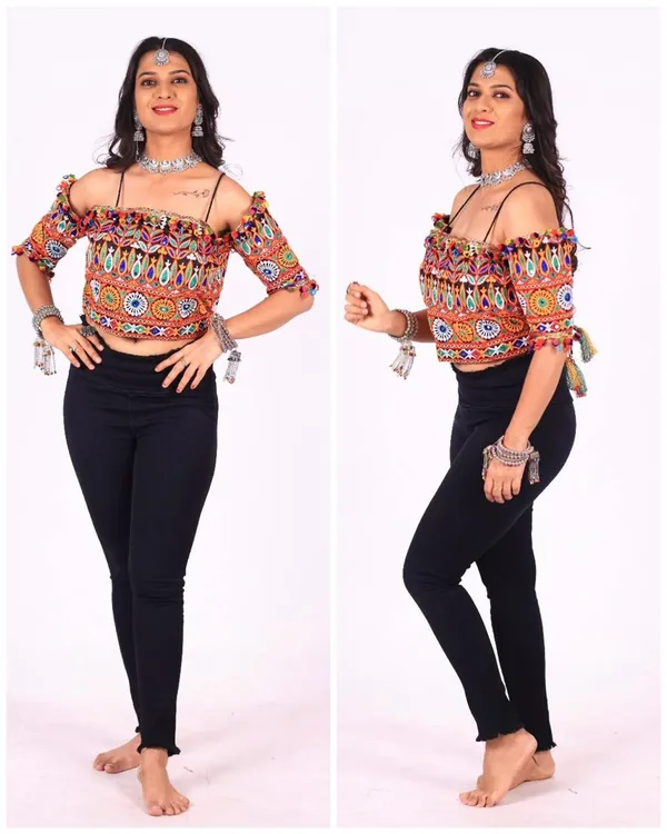Black_Rayon_Off_Shoulder_Mix_Design_Top_For_Women