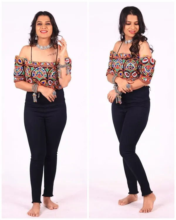 Black_Rayon_Off_Shoulder_Mix_Design_Top_For_Women